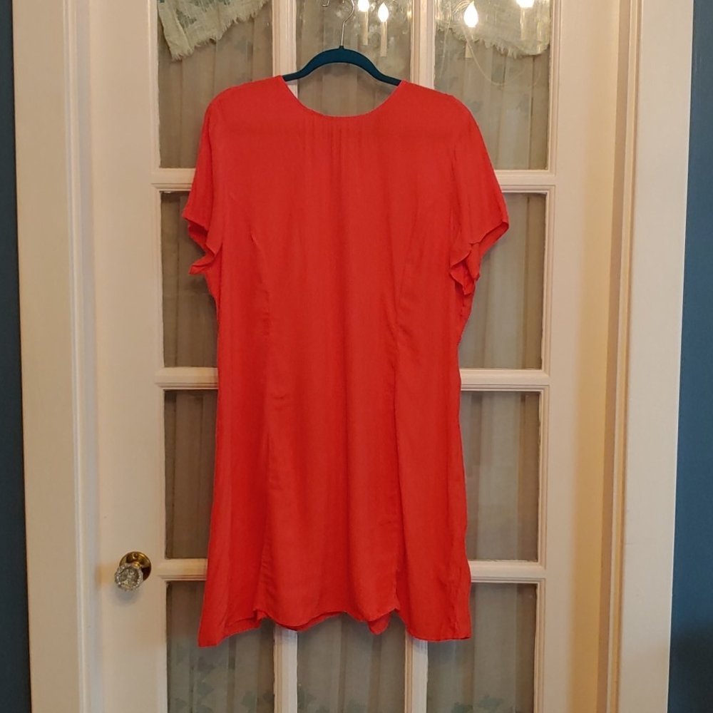 Something Navy Flounct semi-sheer dress